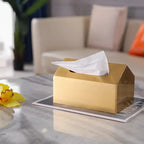Gilded Brass Metal Tissue Box