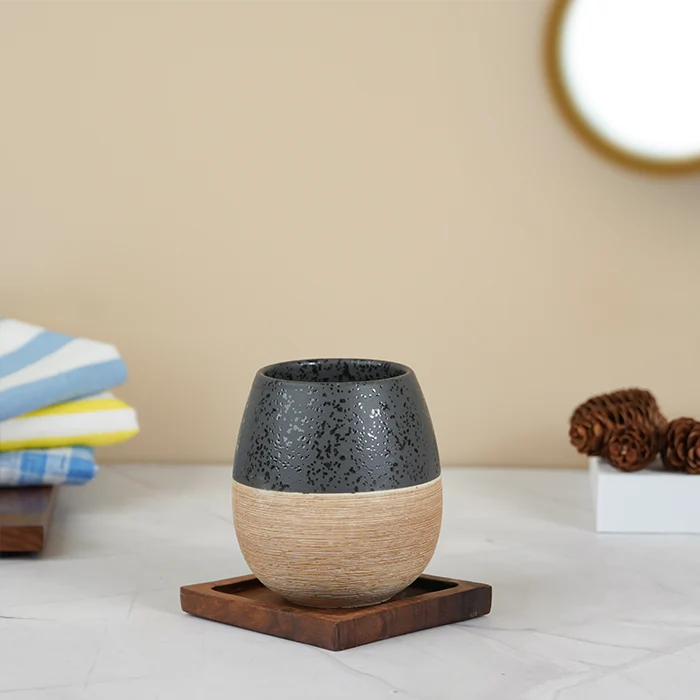 Self Textured Bathroom Set With Wooden Pattern