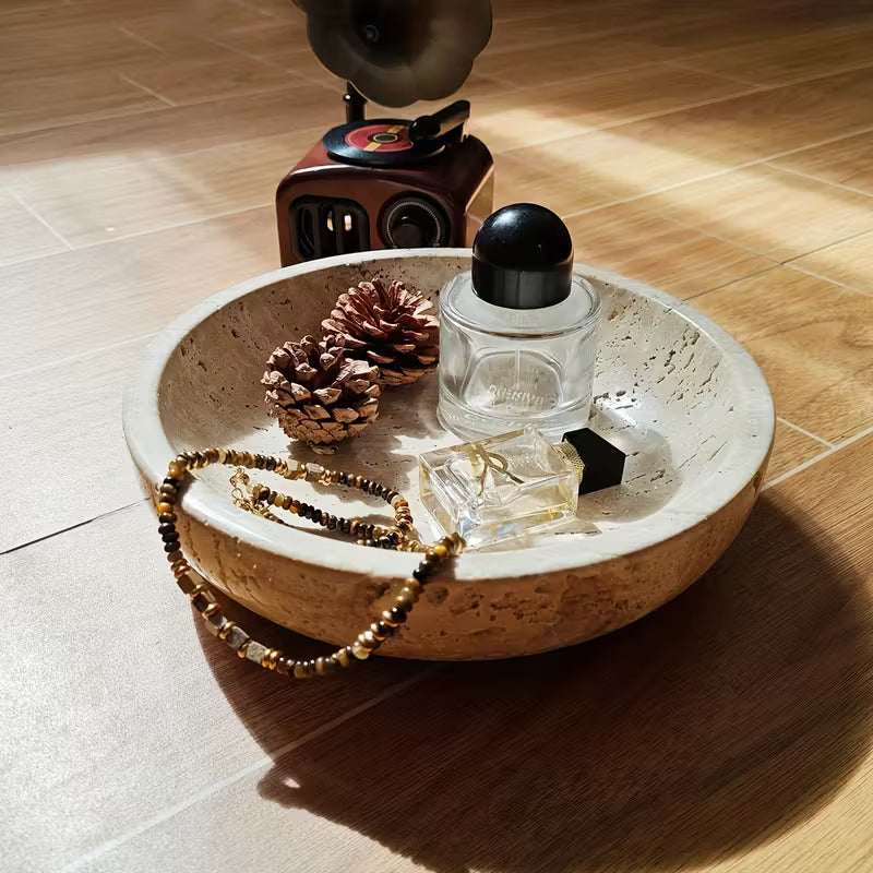 Travertine Round Bowl