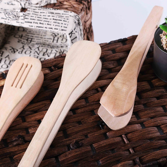 Wooden Premium Cooking Tong Set