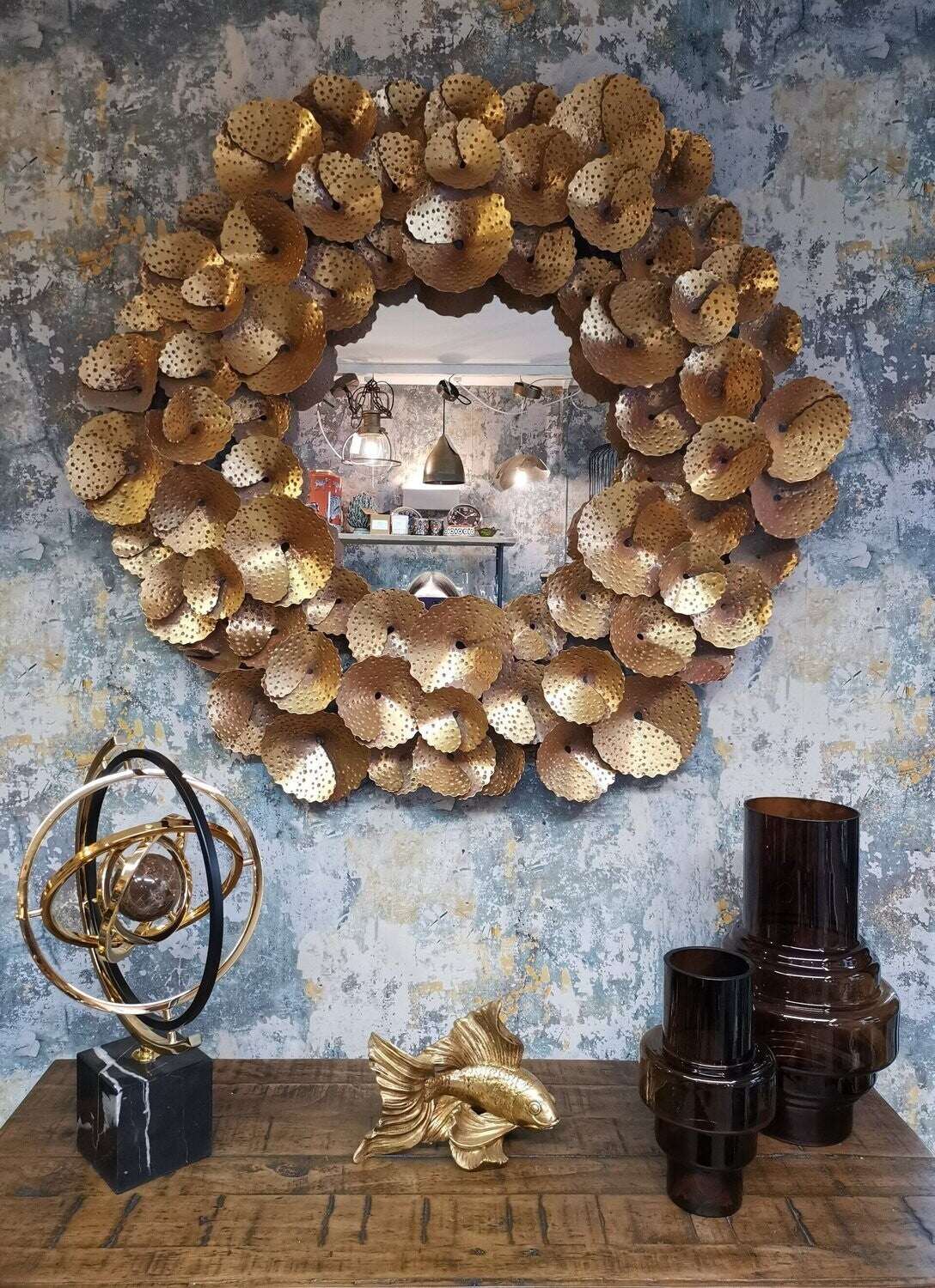Gold Petal Mirror