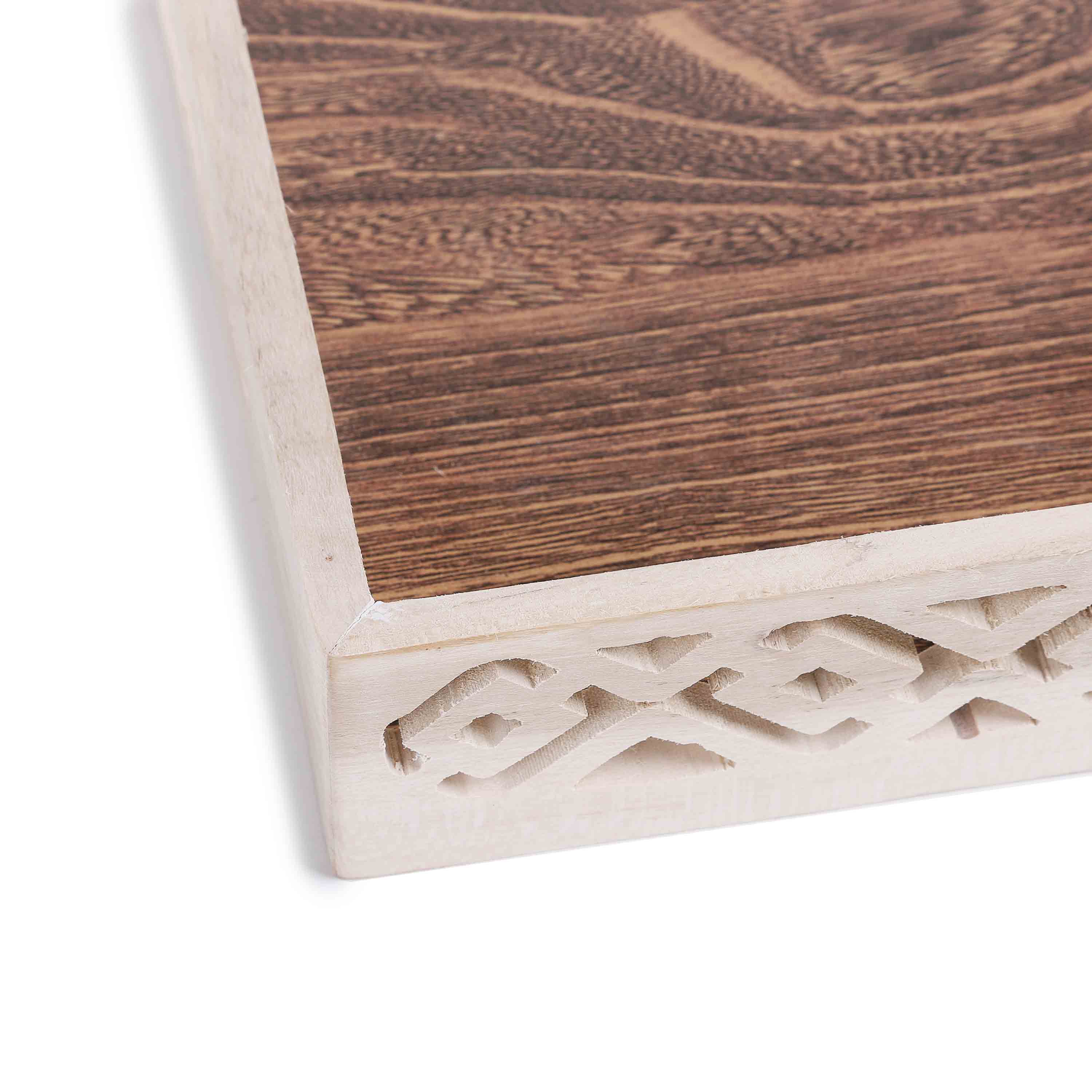 Wooden Carved Tray (Set of 3)
