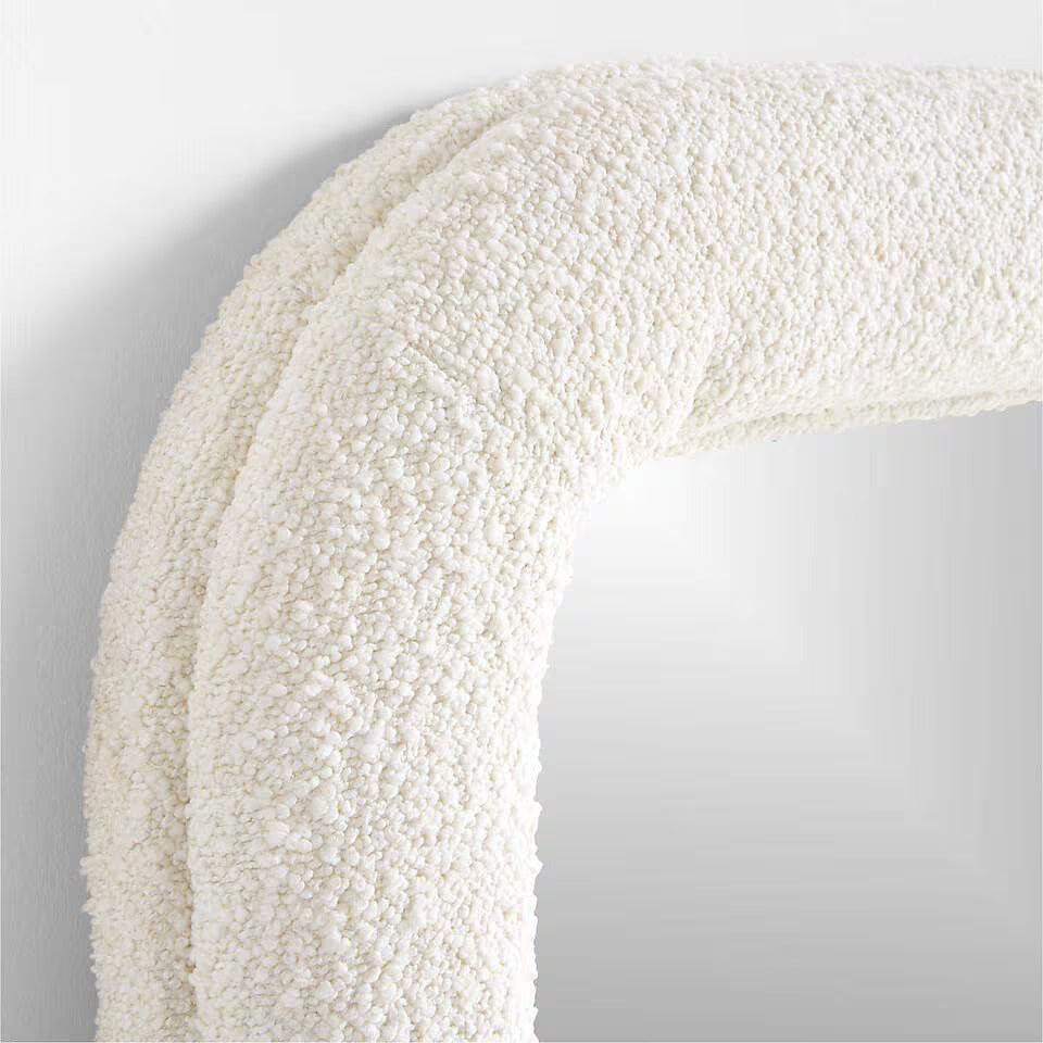 Harris White Boucle Rectangle Floor Mirror