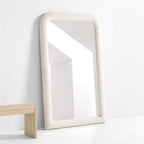 Harris White Boucle Rectangle Floor Mirror