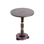 Wooden Pyrographic Coffee Table (Sea Green & Pink)
