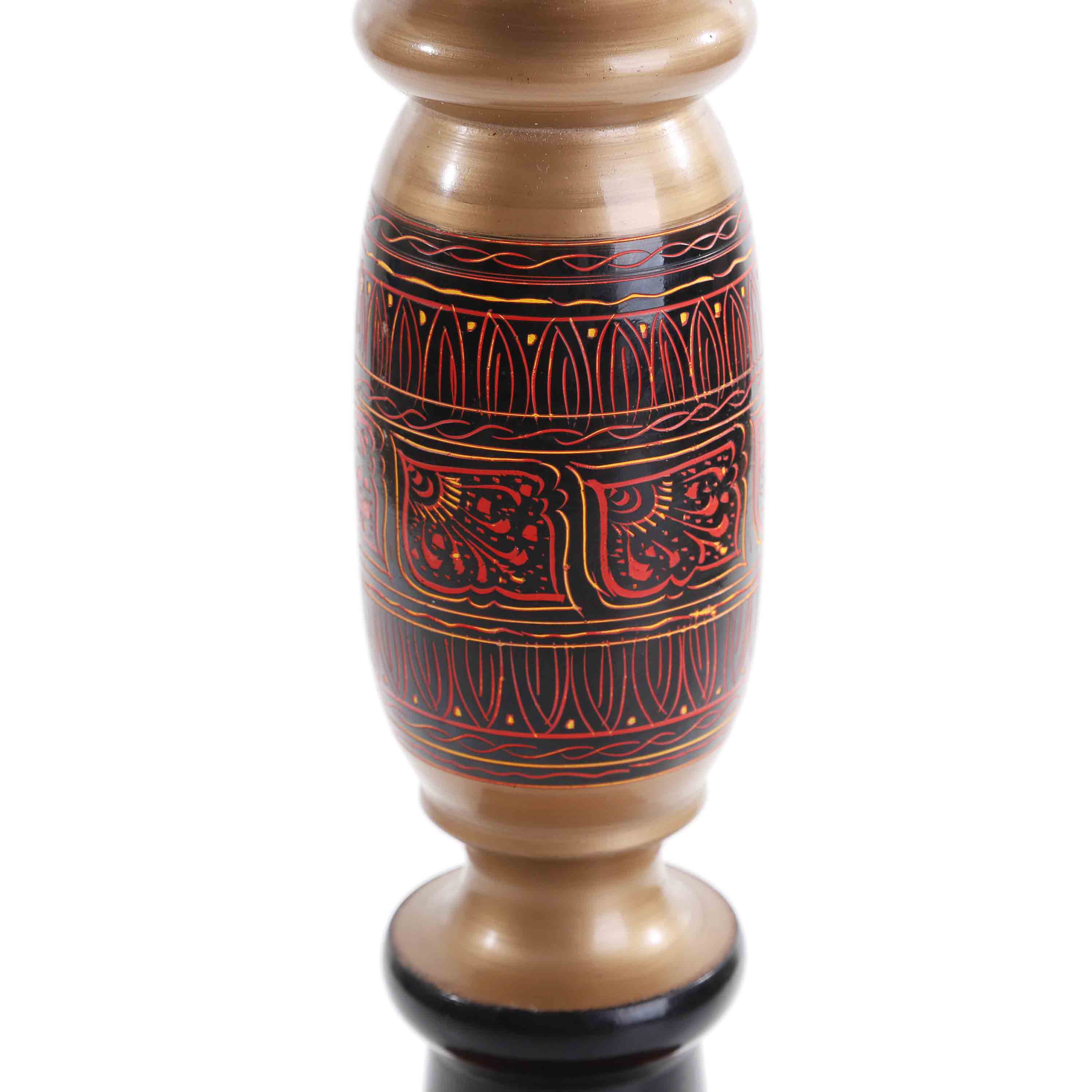 Wooden Pyrographic Coffee Table (REDDISH)