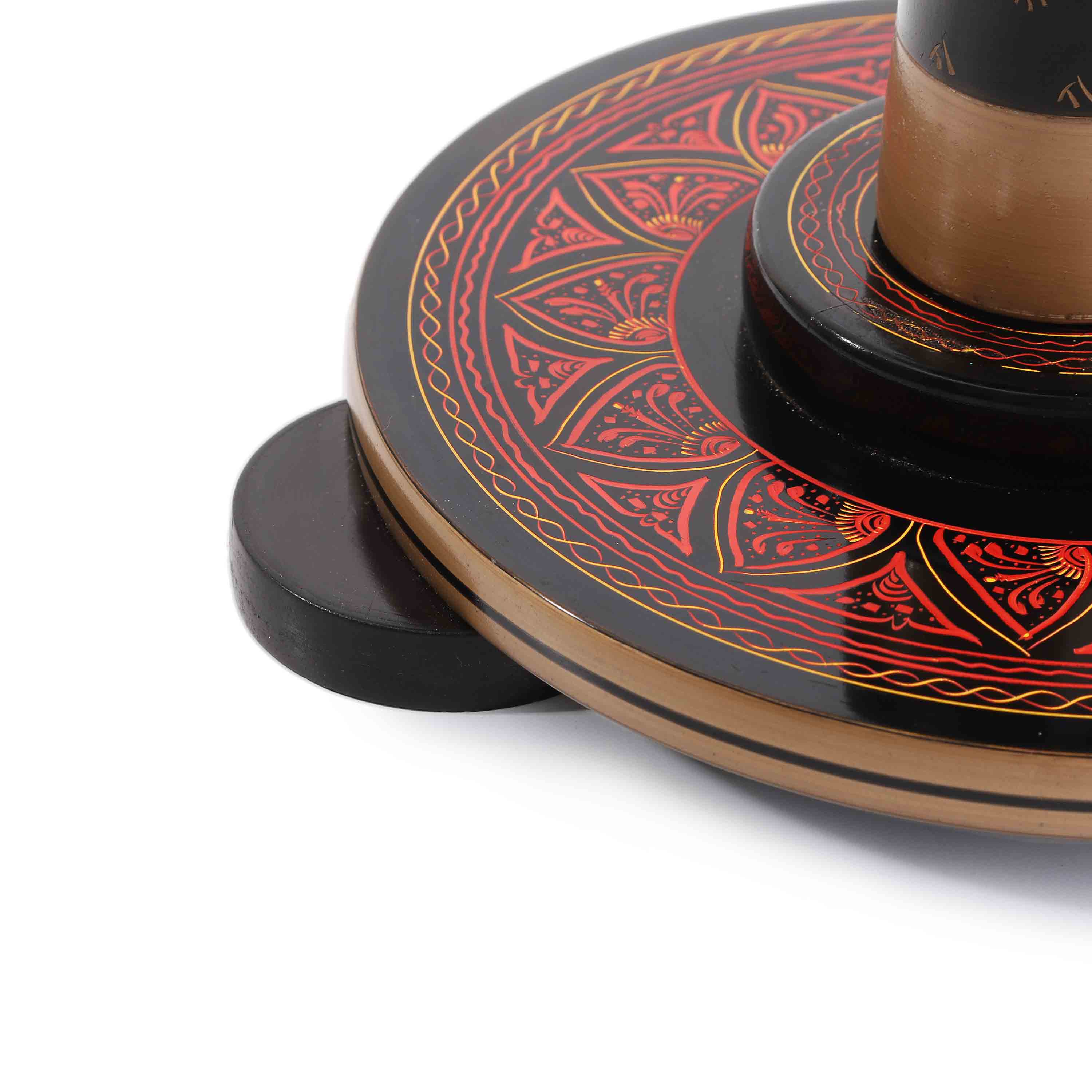 Wooden Pyrographic Coffee Table (REDDISH)