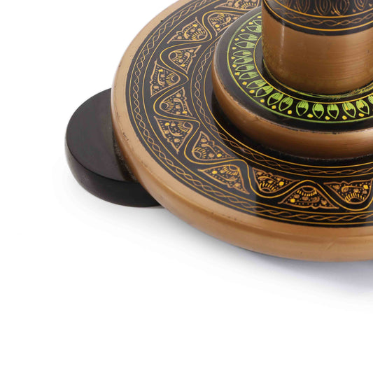 Wooden Pyrographic Coffee Table (GREENISH)