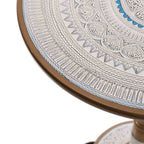 Wooden Pyrographic Coffee Table (Black & Blue)