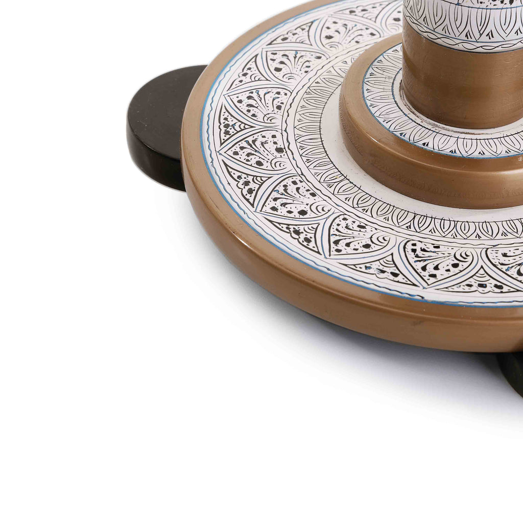 Wooden Pyrographic Coffee Table (Black & Blue)