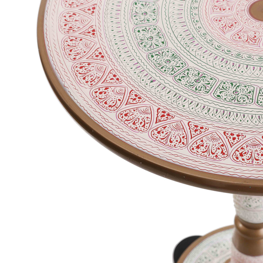 Wooden Pyrographic Coffee Table (Green & Red)