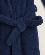 Premium Toweling Bath Robe (Blue)