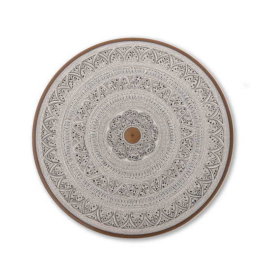 Wooden Pyrographic Coffee Table (Black & White)