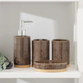Brown Abstract Design Bathroom Set