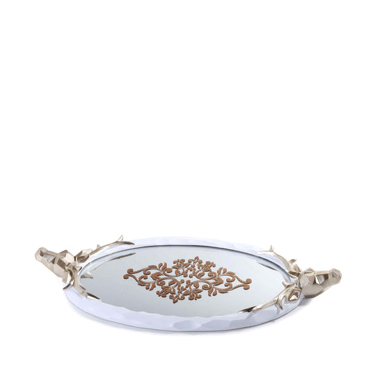 Deer Handled Mirror Tray (White)