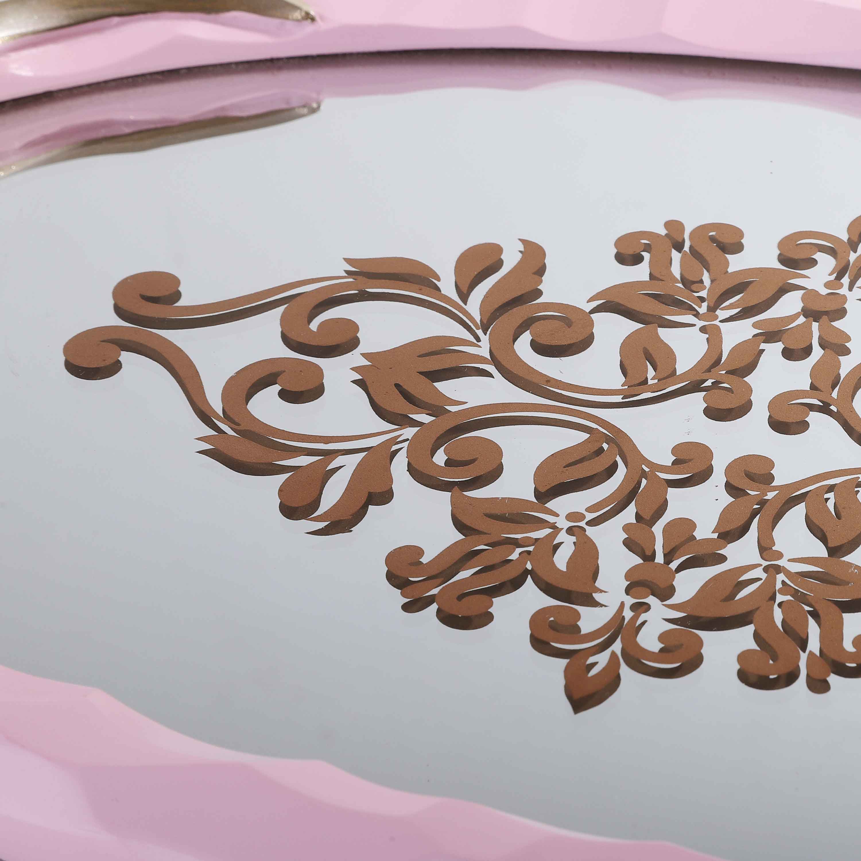 Deer Handled Mirror Tray (Pink)