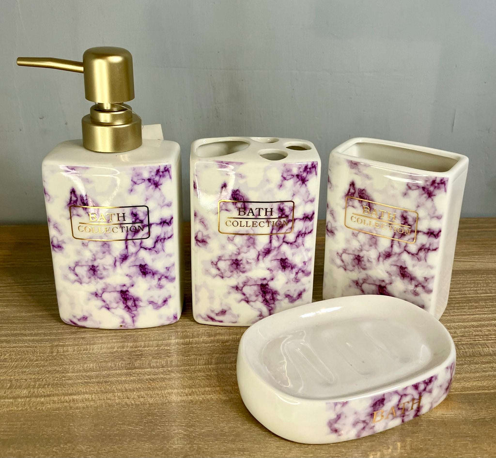 Luxury Purple Marble Bathroom Set