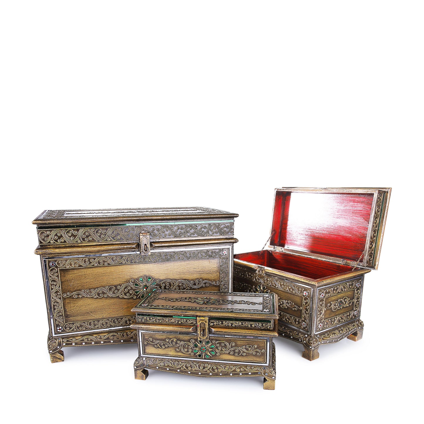 Traditional Engraved Sandook (set of 3)