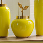 Glass Flower Vase - Yellow (Set of 2)