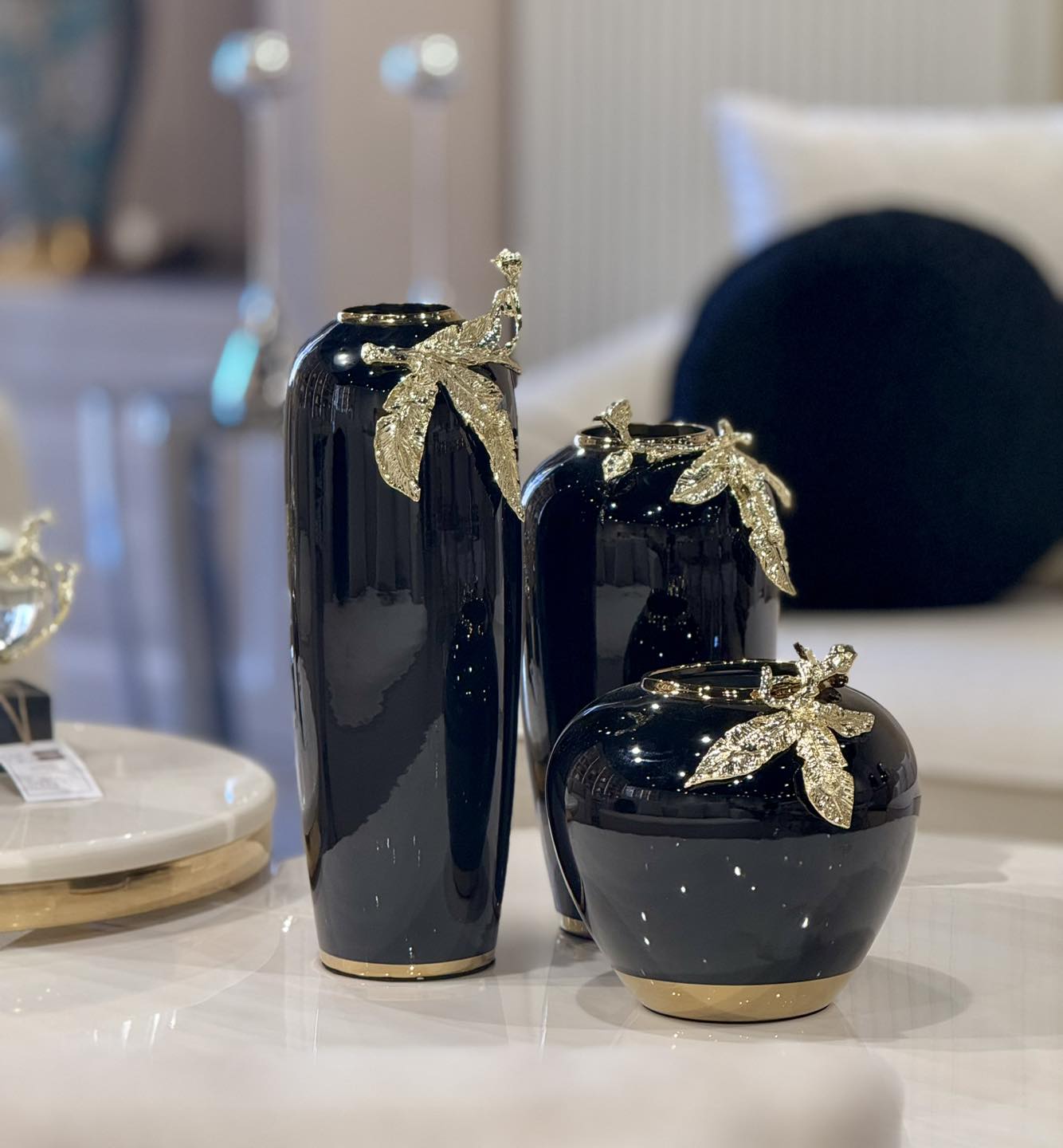 Gold Petal Vase (Set of 3)