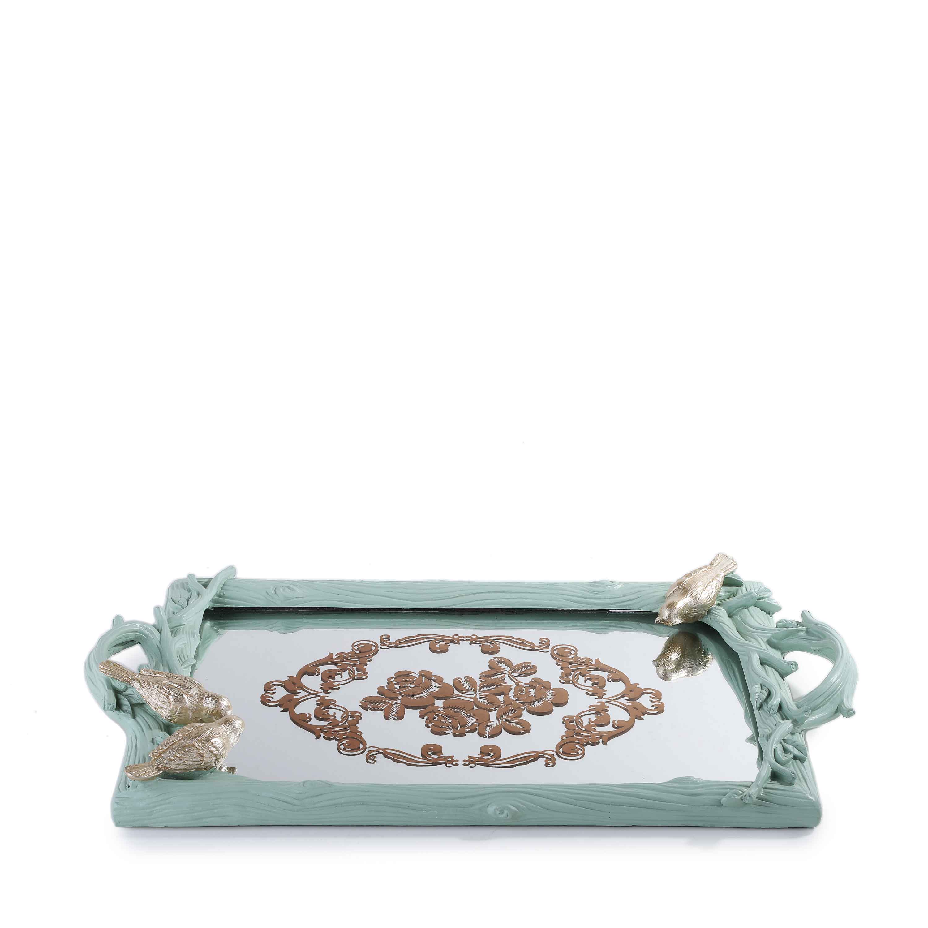 Sparrow Mirror Tray (Light Green)