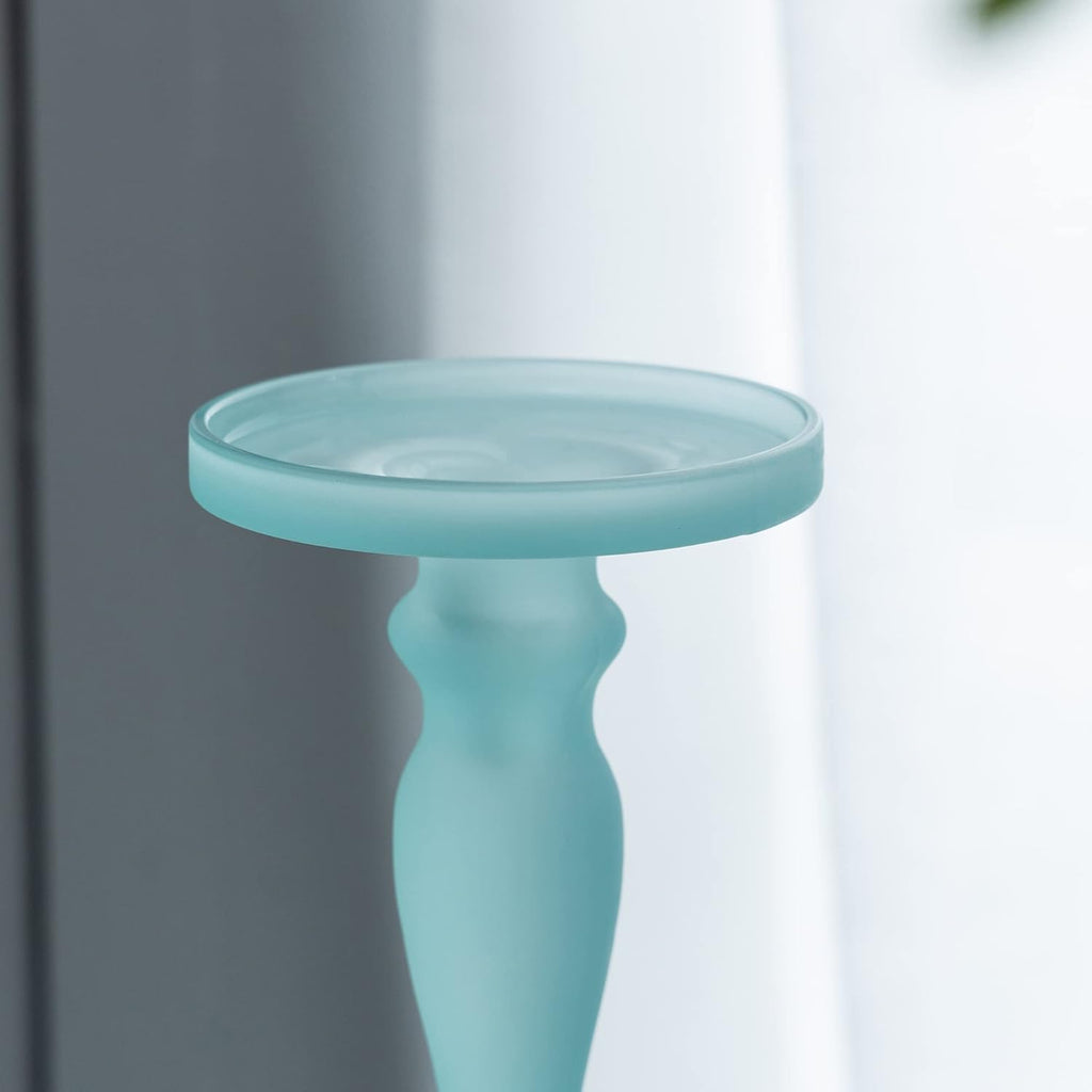 Frosted Glass Candlestick (Set Of 2)
