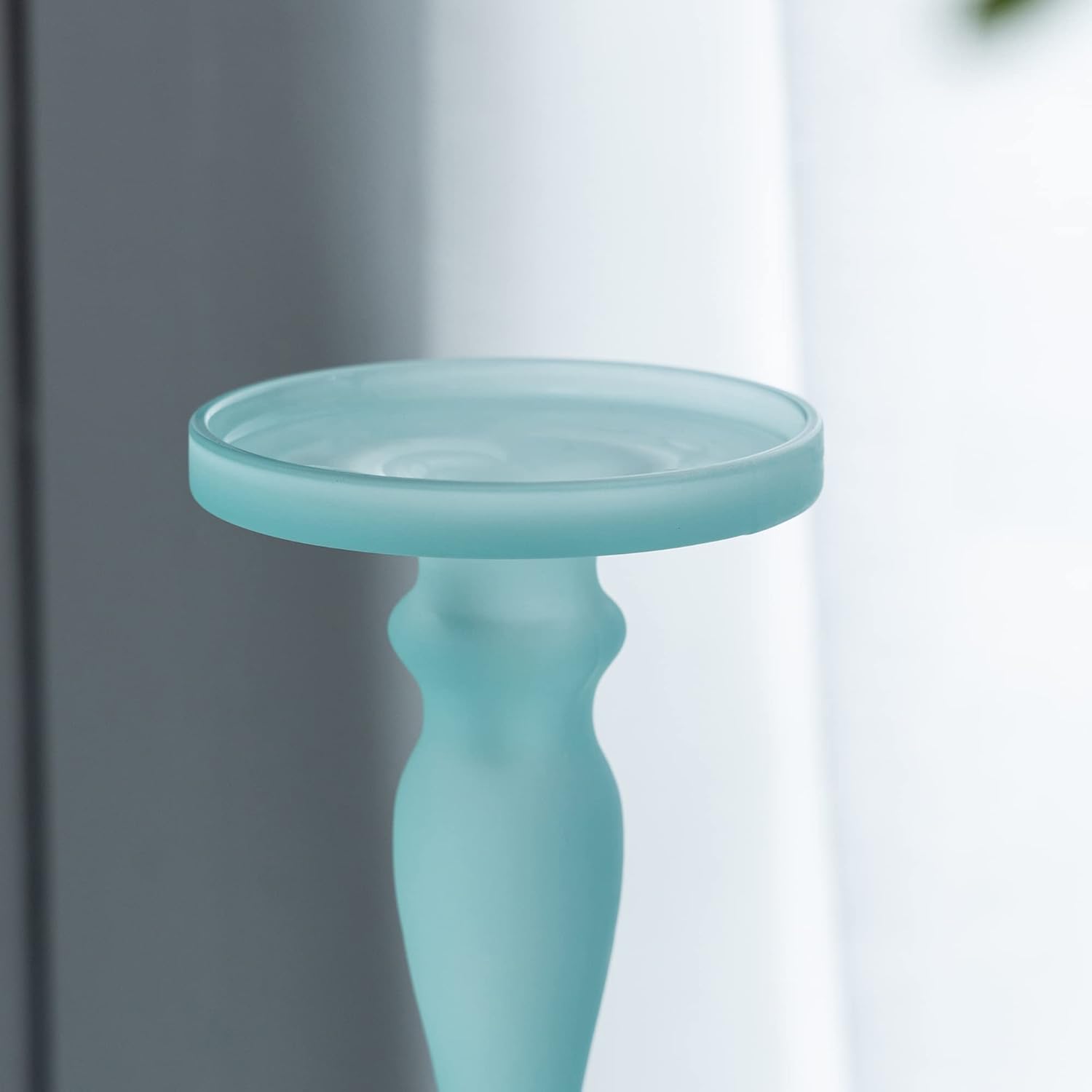 Frosted Glass Candlestick (Set Of 2)