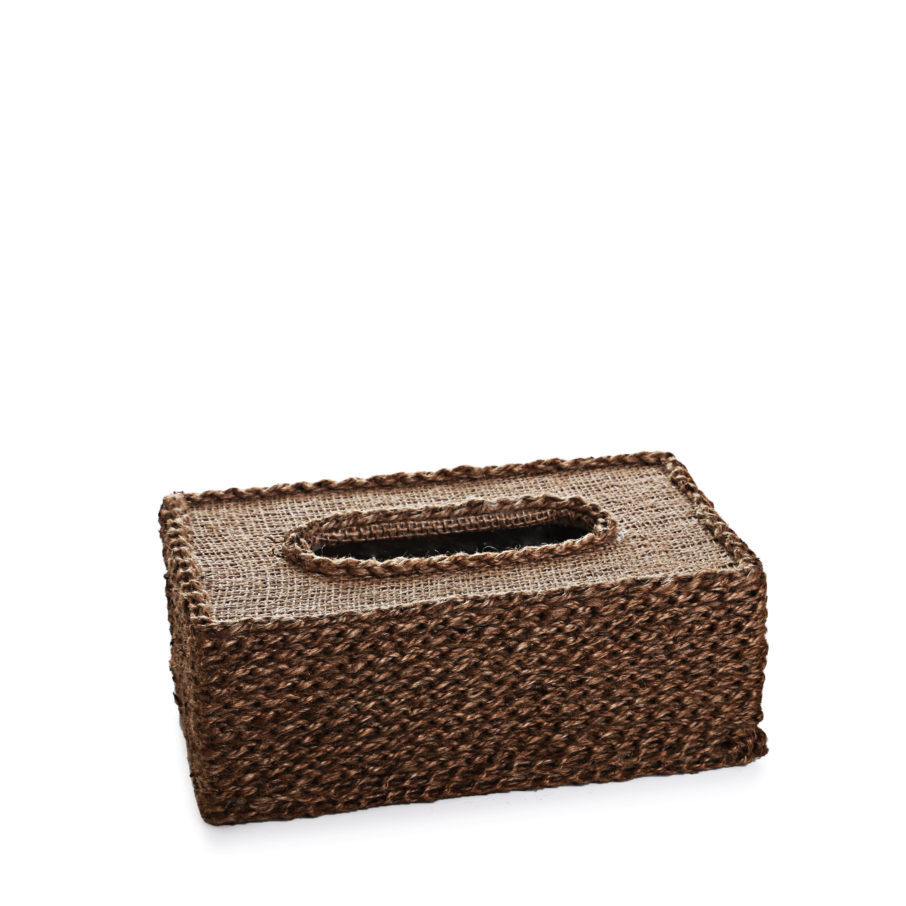 Rope Design Tissue Box (Dark Brown)