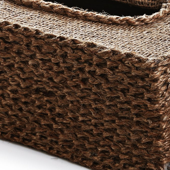Rope Design Tissue Box (Dark Brown)