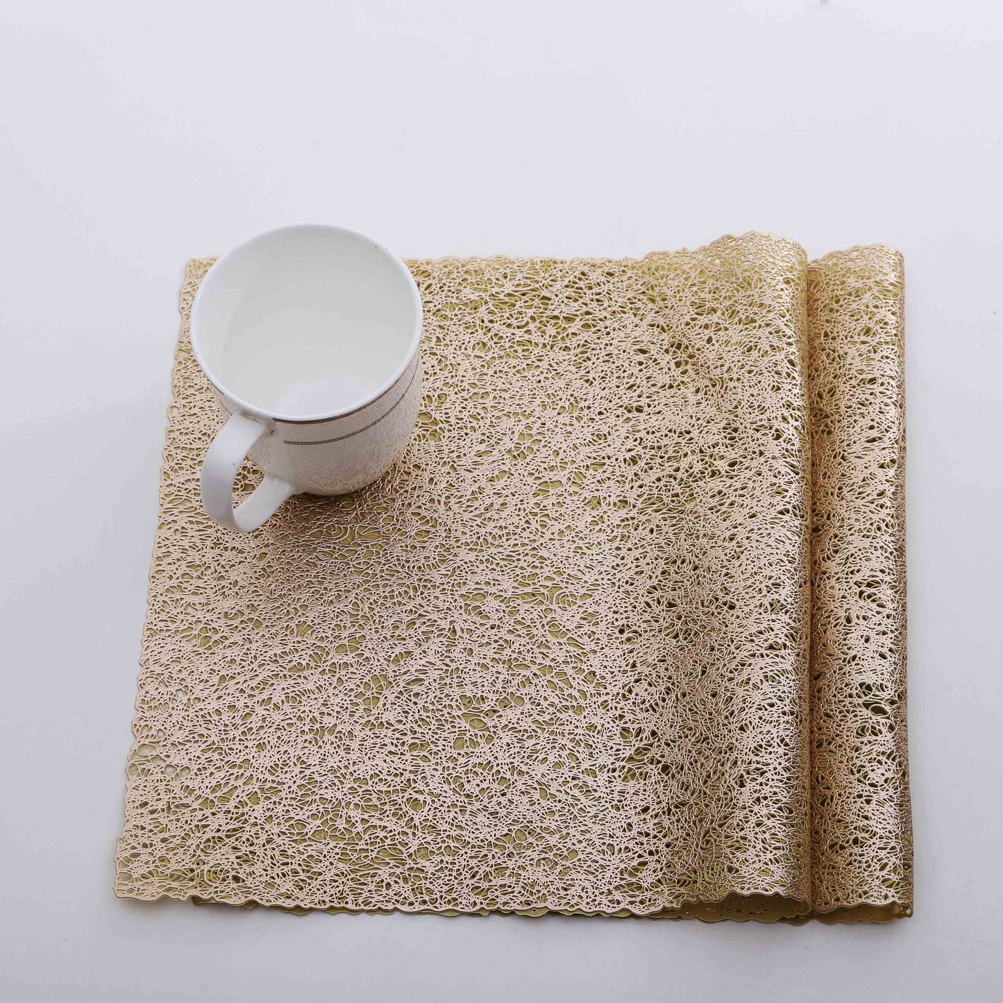 Golden tangled rectangle Table Place-mats (set of 2)