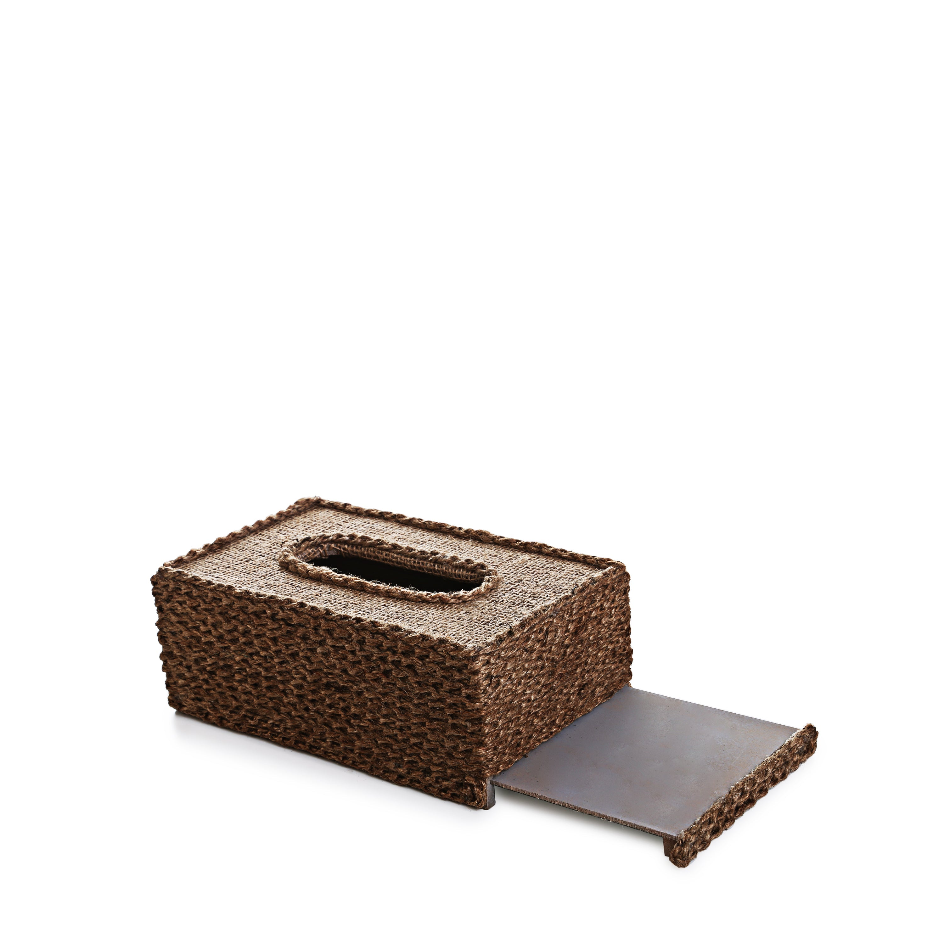 Rope Design Tissue Box (Dark Brown)