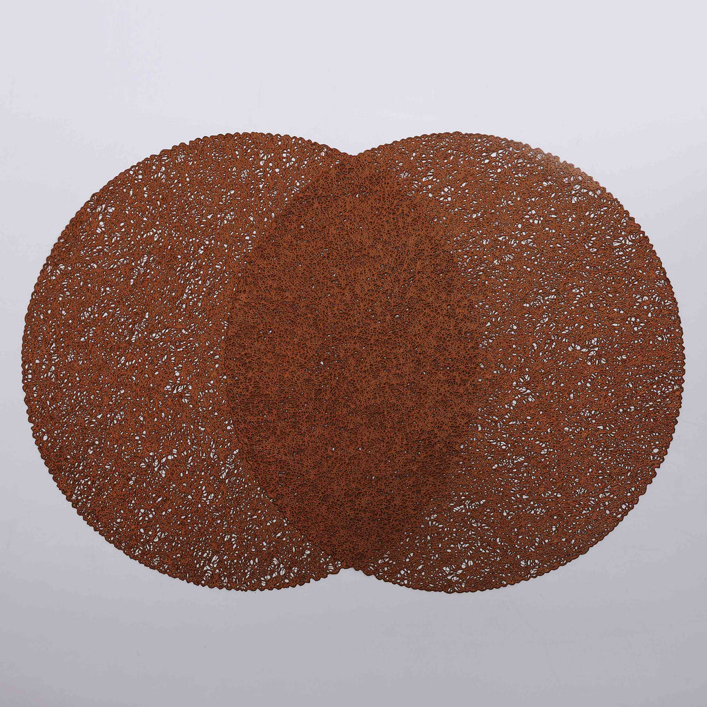 Copper tangled round place mat (set of 2)