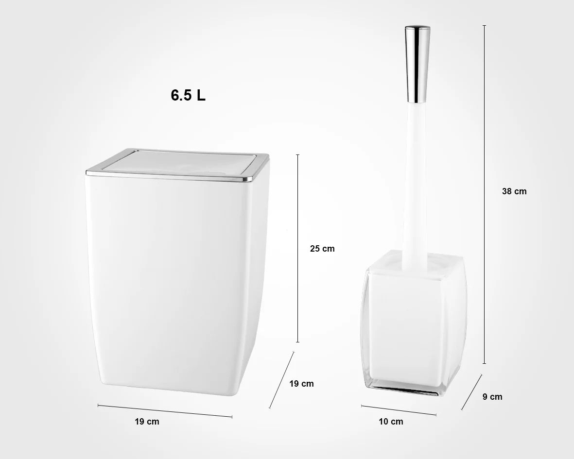 Modern Premium Square Design Bath Accessory (White Gold)