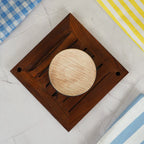 Self Textured Bathroom Set With Wooden Pattern