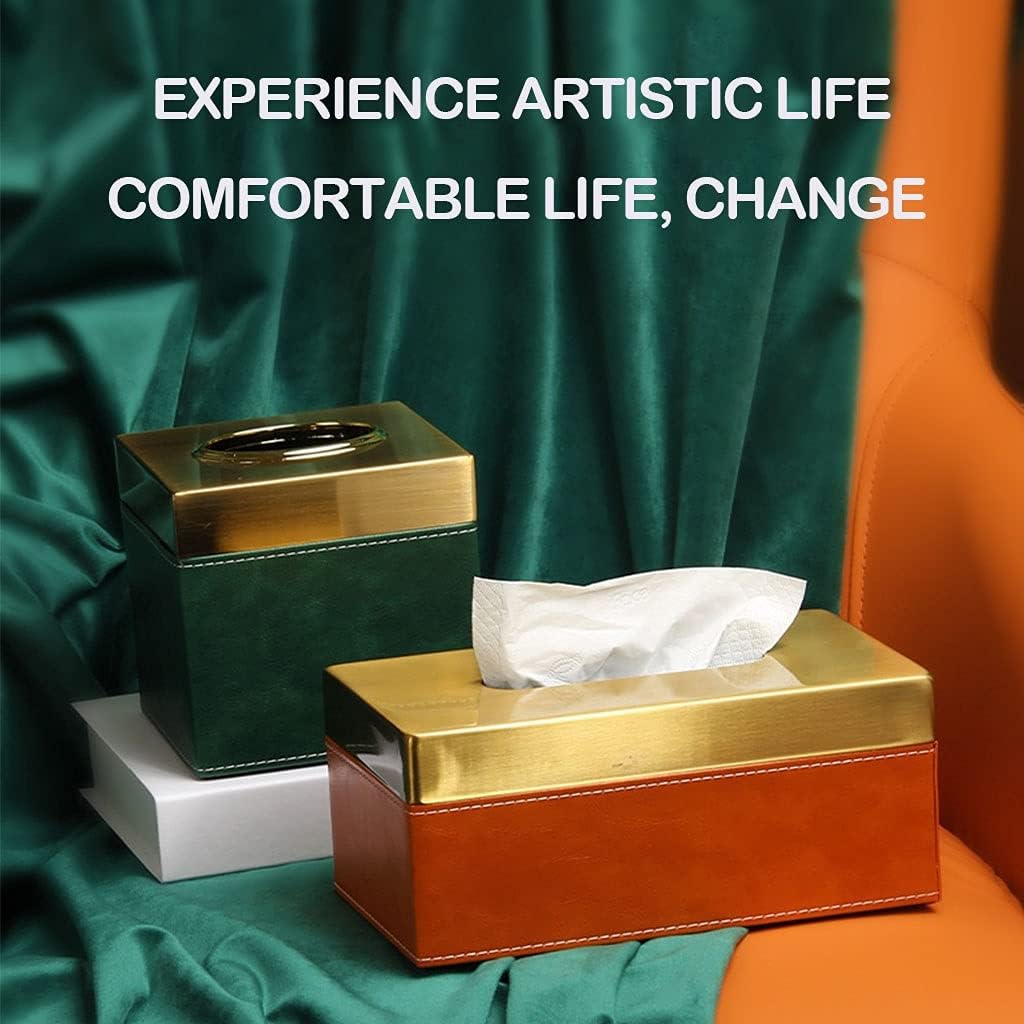 Leather Side Metal Tissue Box