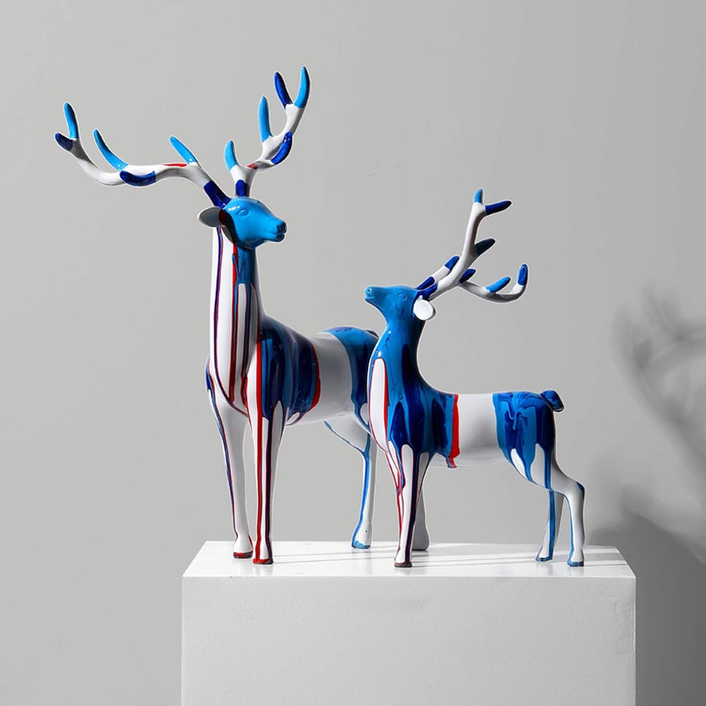 Reindeer Graffiti Showpiece (Set Of 2)