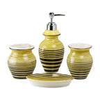 Yellow & Black Striped Bathroom Set