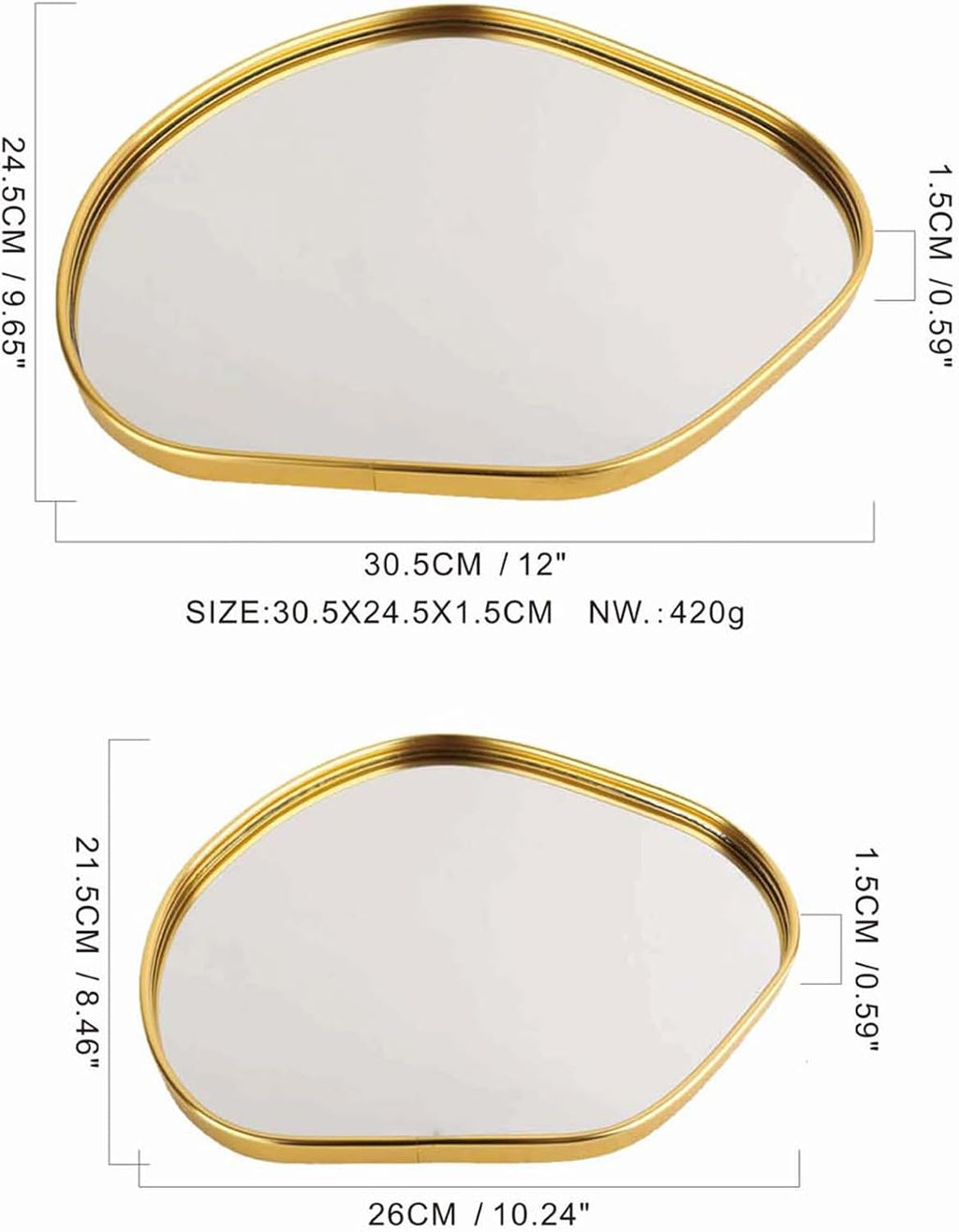 Selena Decorative Mirror Trays III
