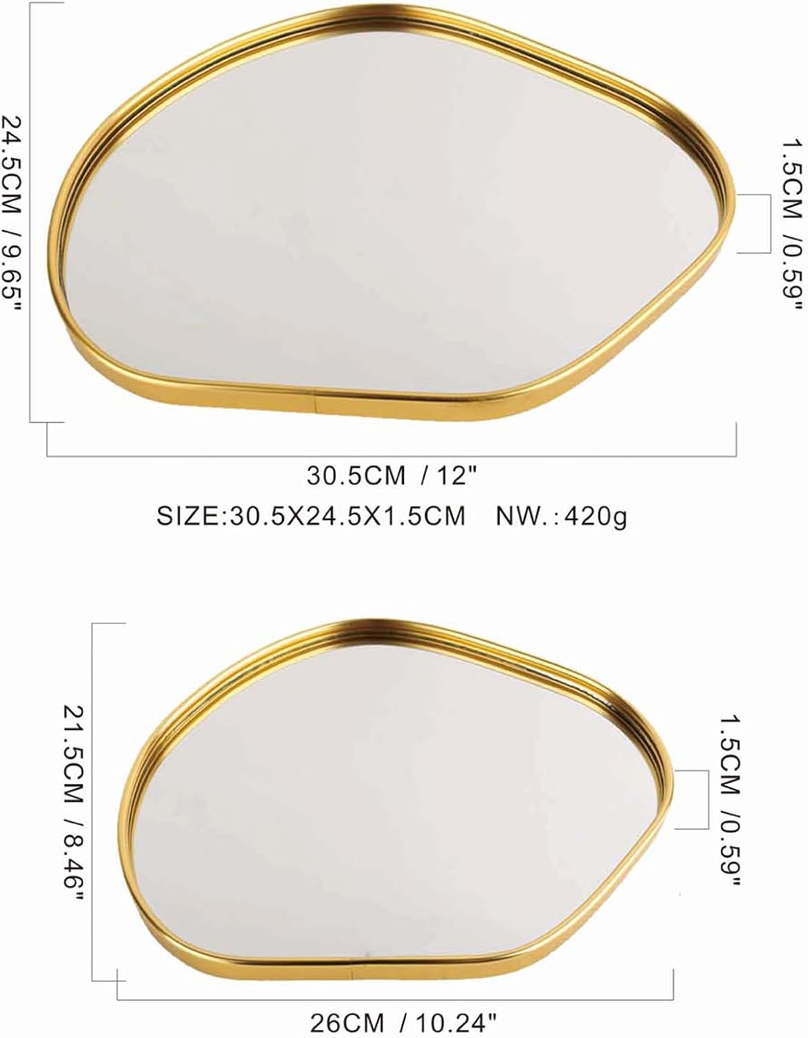 Selena Decorative Mirror Trays III