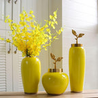 Glass Flower Vase - Yellow (Set of 2)