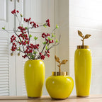 Glass Flower Vase - Yellow (Set of 2)
