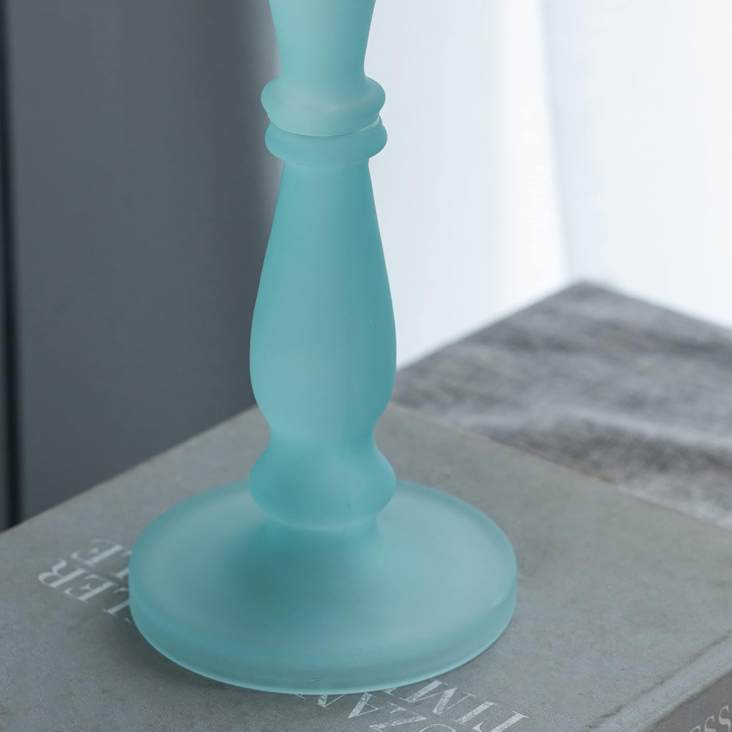 Frosted Glass Candlestick (Set Of 2)