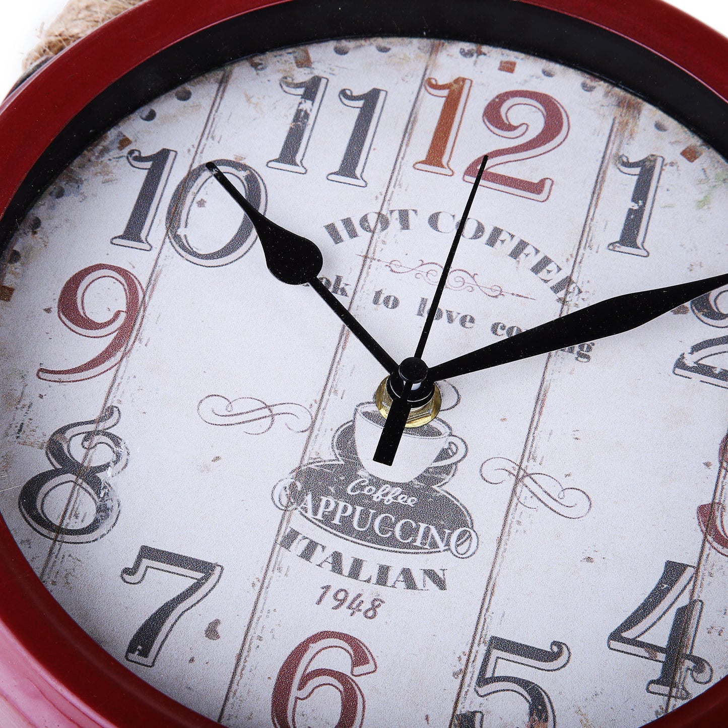 Rusty Wall Clock with Rope (Red)