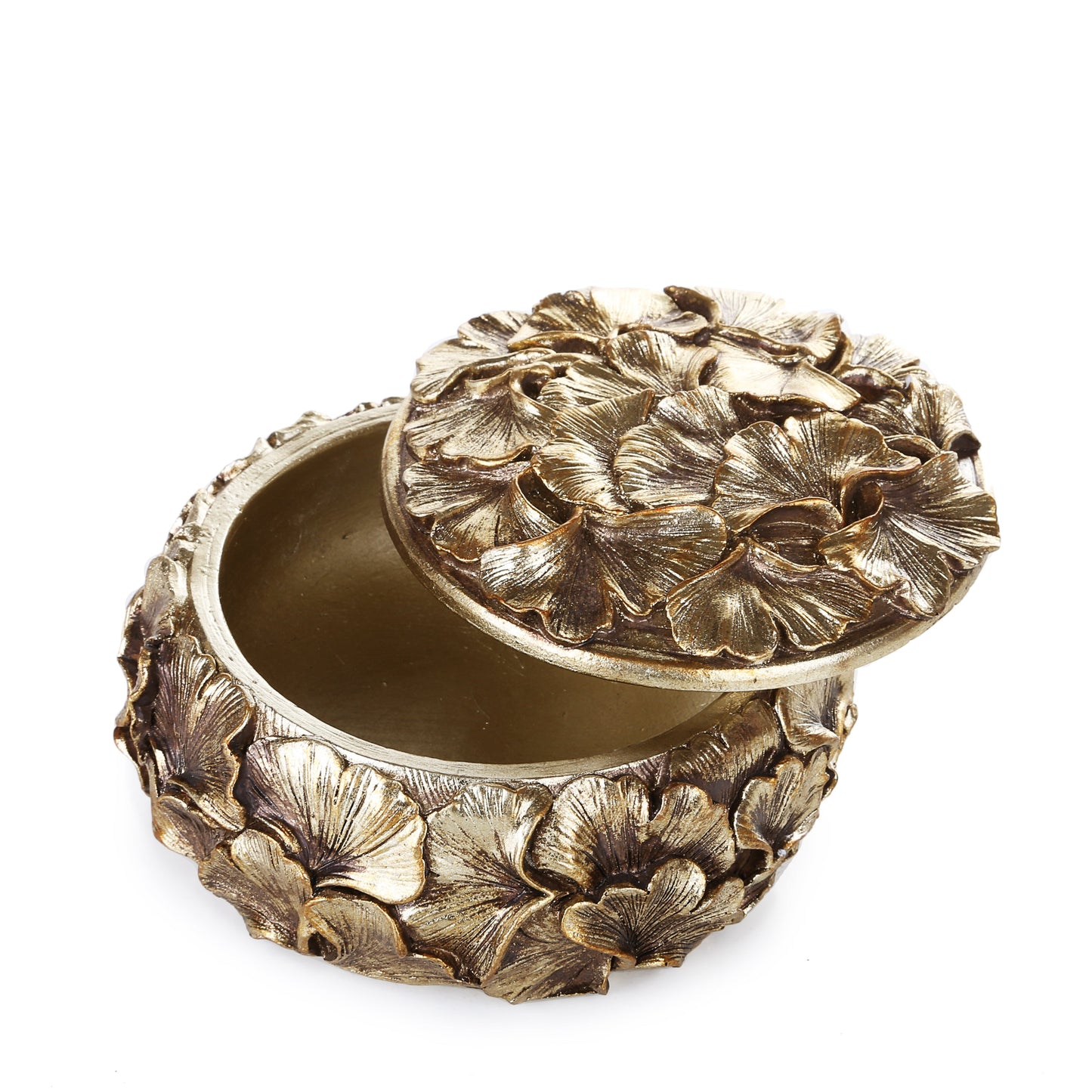 Round Petal Multi Purpose Box (Golden)