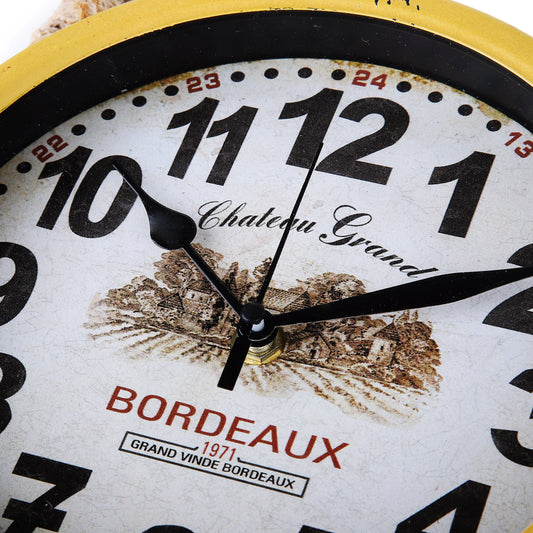 Rusty Wall Clock with Rope (Yellow)