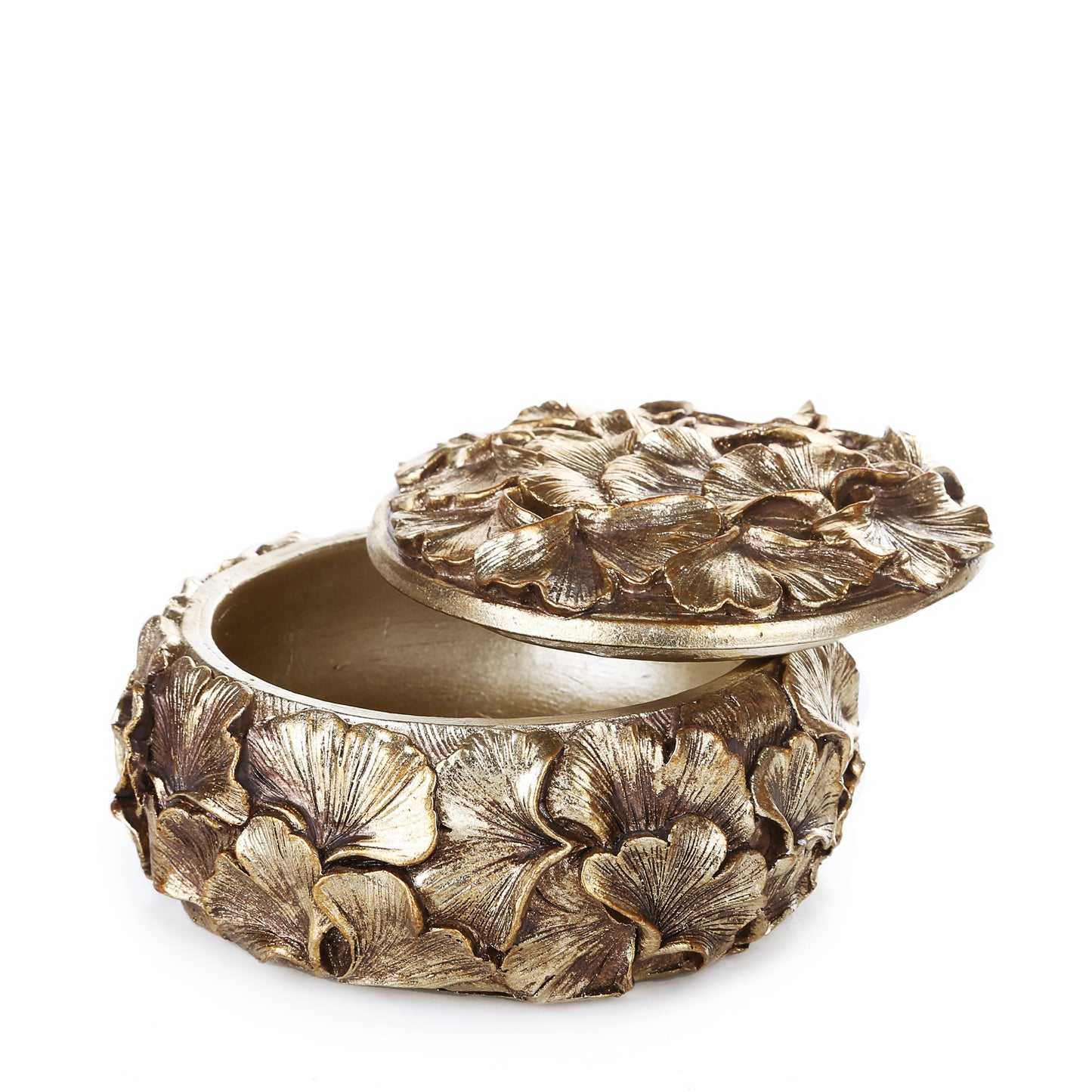 Round Petal Multi Purpose Box (Golden)