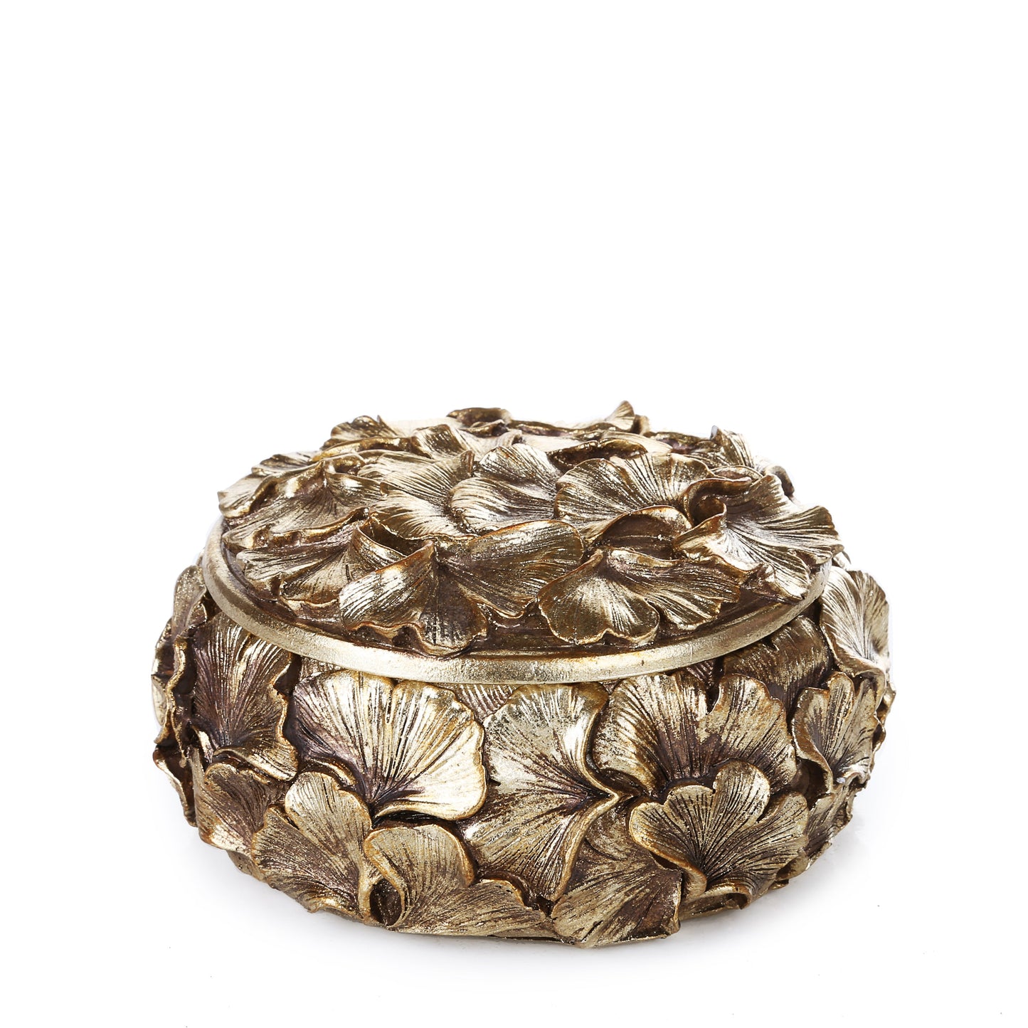 Round Petal Multi Purpose Box (Golden)