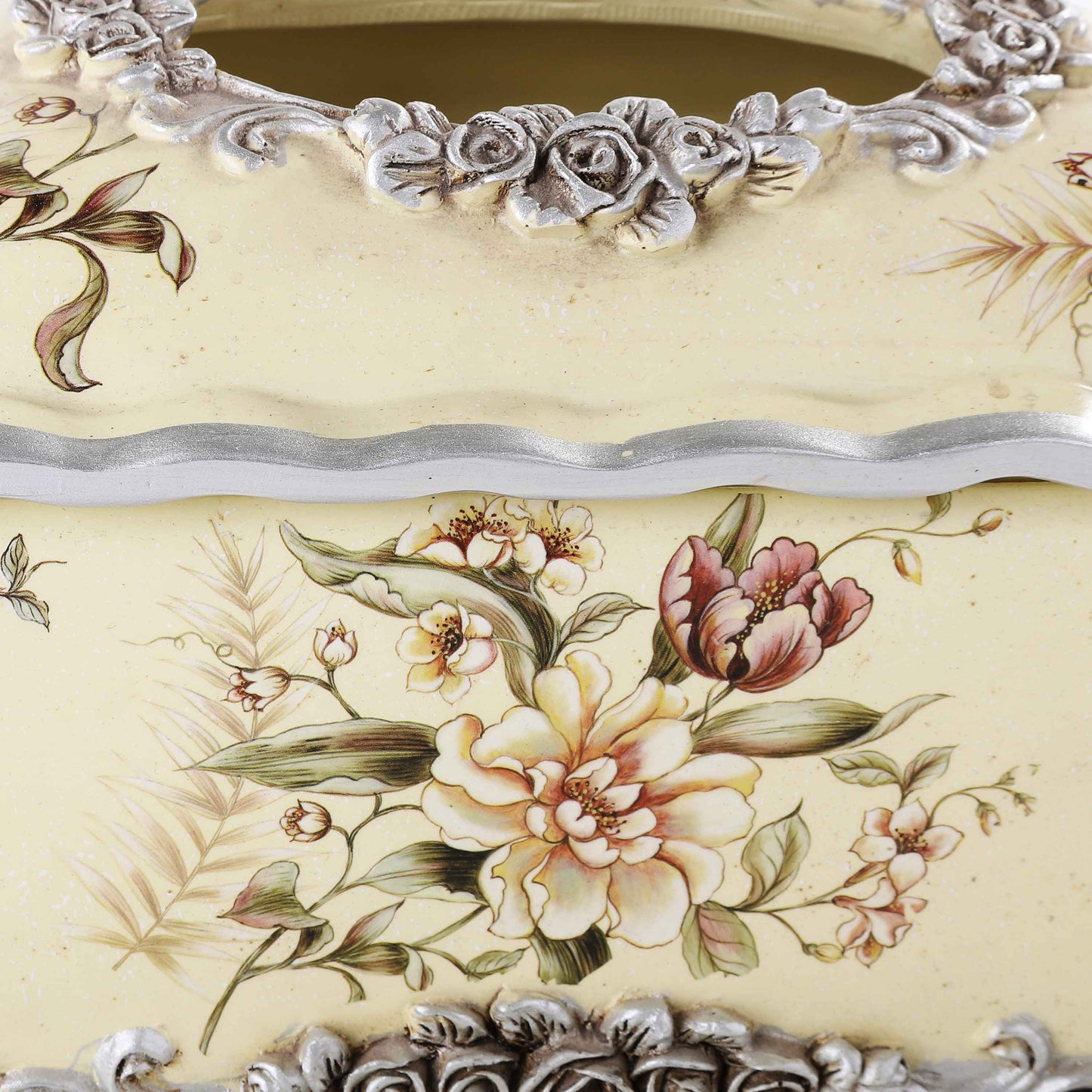Light Yellow Floral Tissue Box