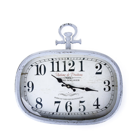 Rusty Gray Rectangle Wall Clock