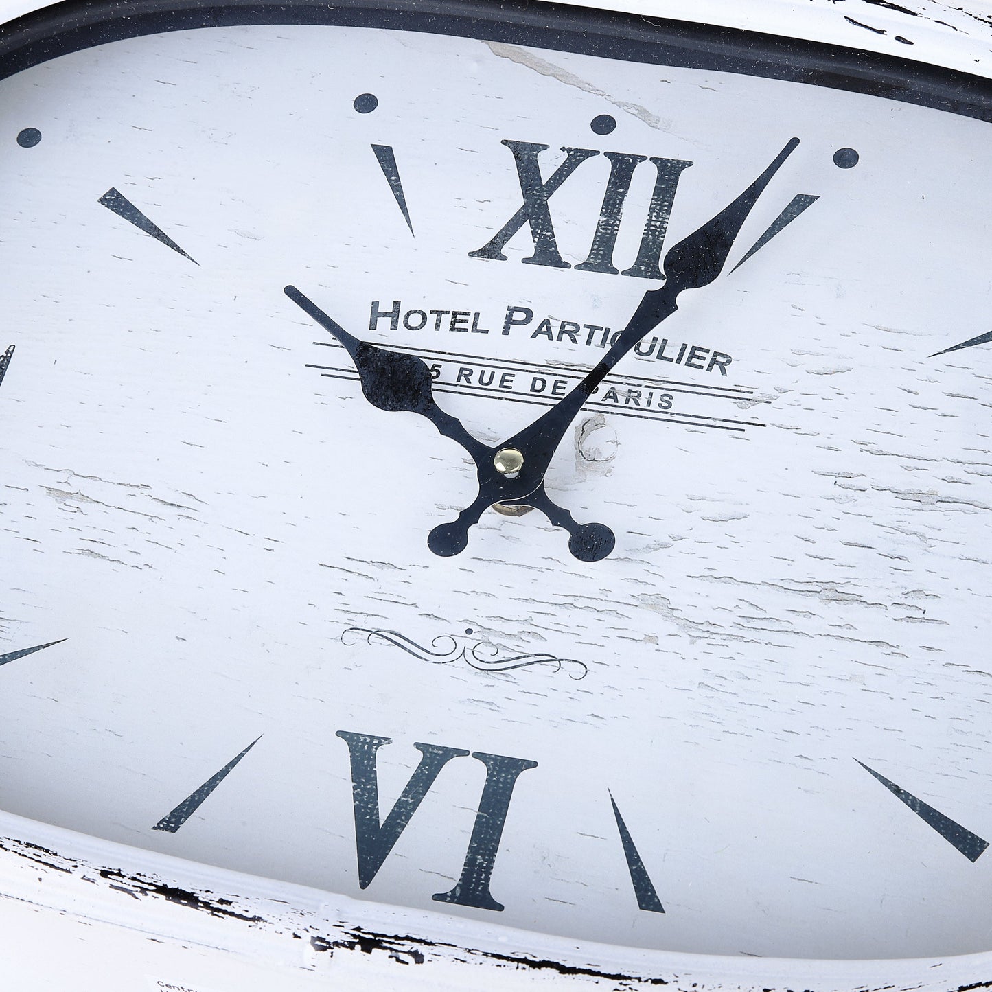 Rusty White Rectangle Wall Clock